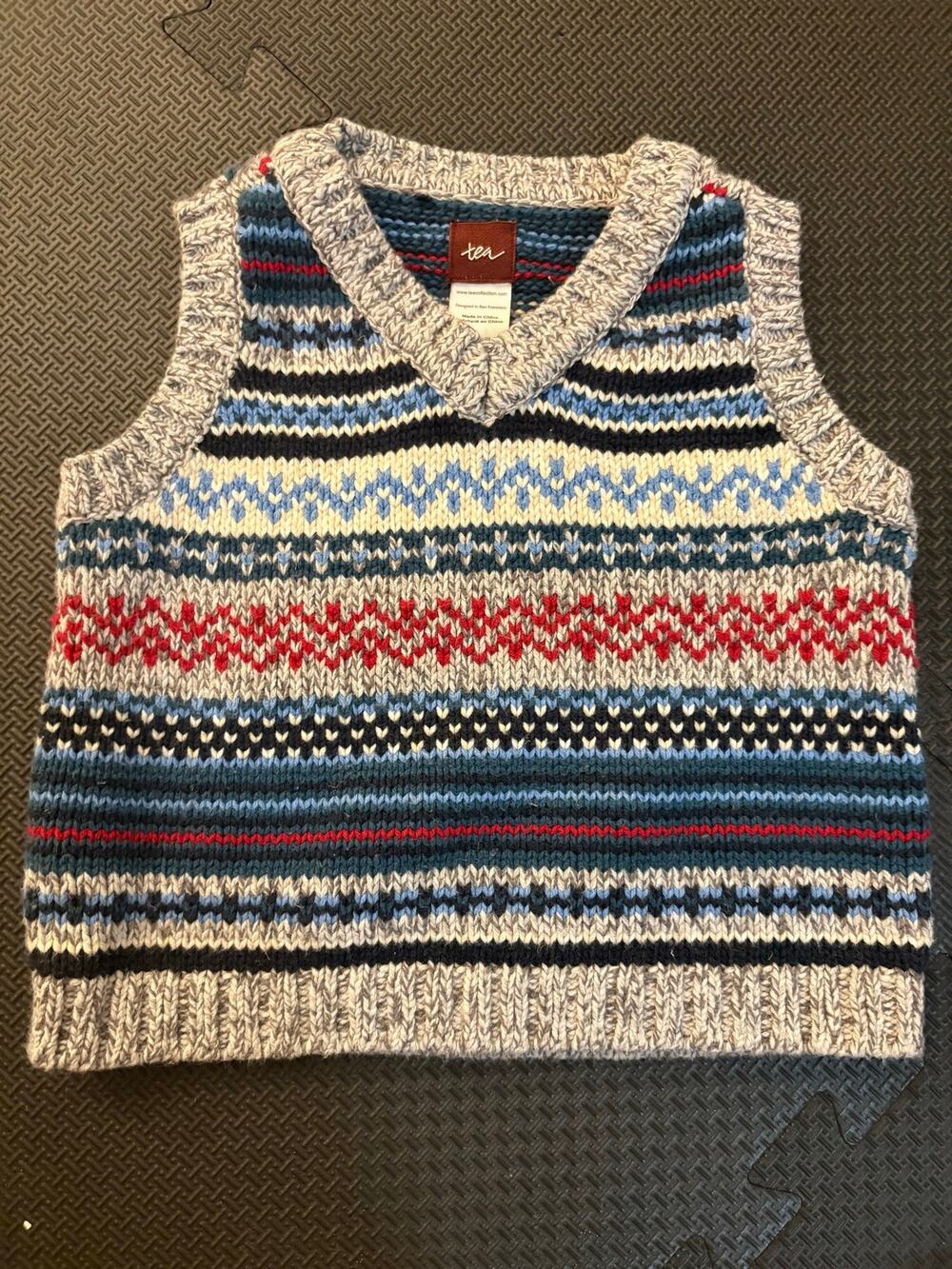 TEA collection boy's toddler sweater vest 12-18 months